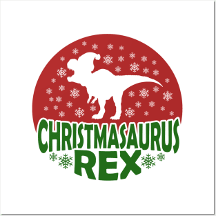 Christmasaurus Rex, Christmas Dinosaur, Dinosaur, Santa Saurus Rex Posters and Art